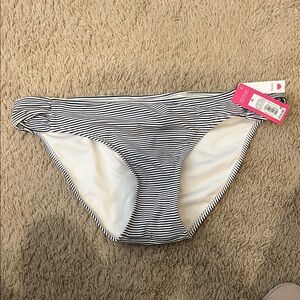 Xhilaration Black and White Striped Bikini Bottoms NWT